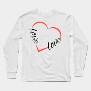 Love Heart Valentine s Day Long Sleeve T-Shirt